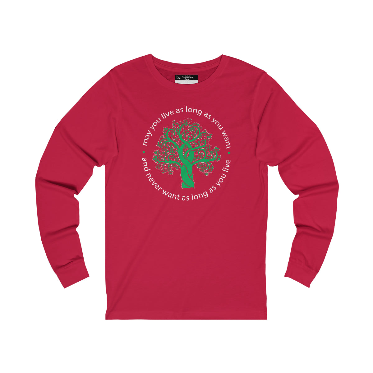 Ladies Long Sleeve Tree in black Tee