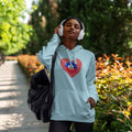 HAITI WOMEN HOODED SWEATSHIRT LIGHT-BLUE