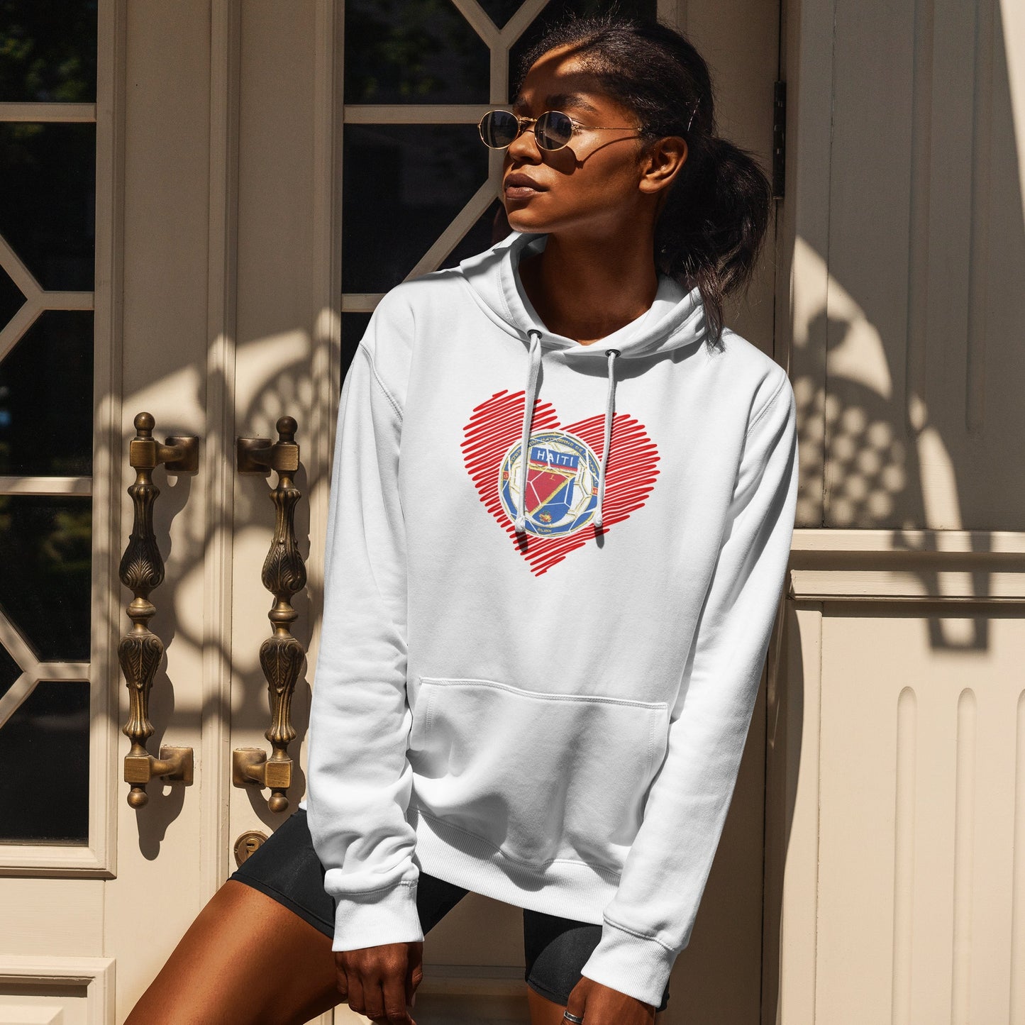 HAITI WOMEN HOODED SWEATSHIRT WHITE