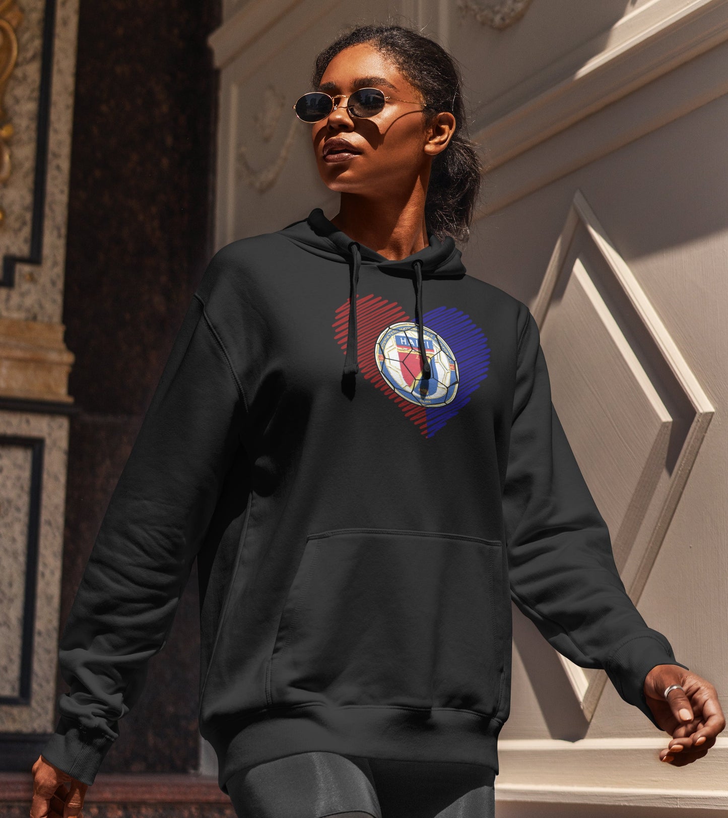 HAITI WOMEN HOODED SWEATSHIRT BLACK