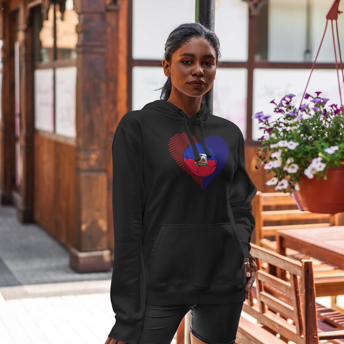 HAITI WOMEN HOODED SWEATSHIRT BLACK