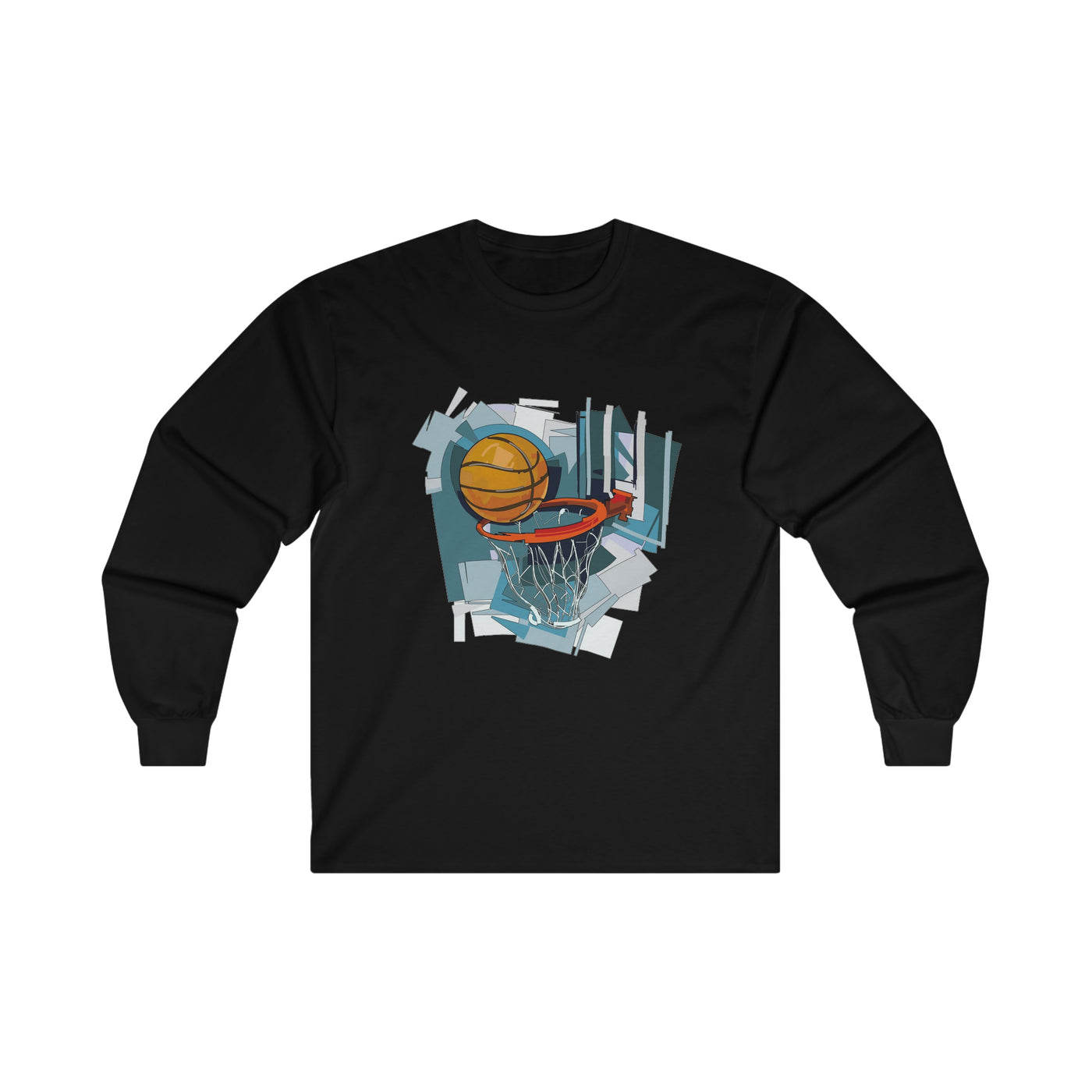 Basketball & Rim Long Sleeve Tee