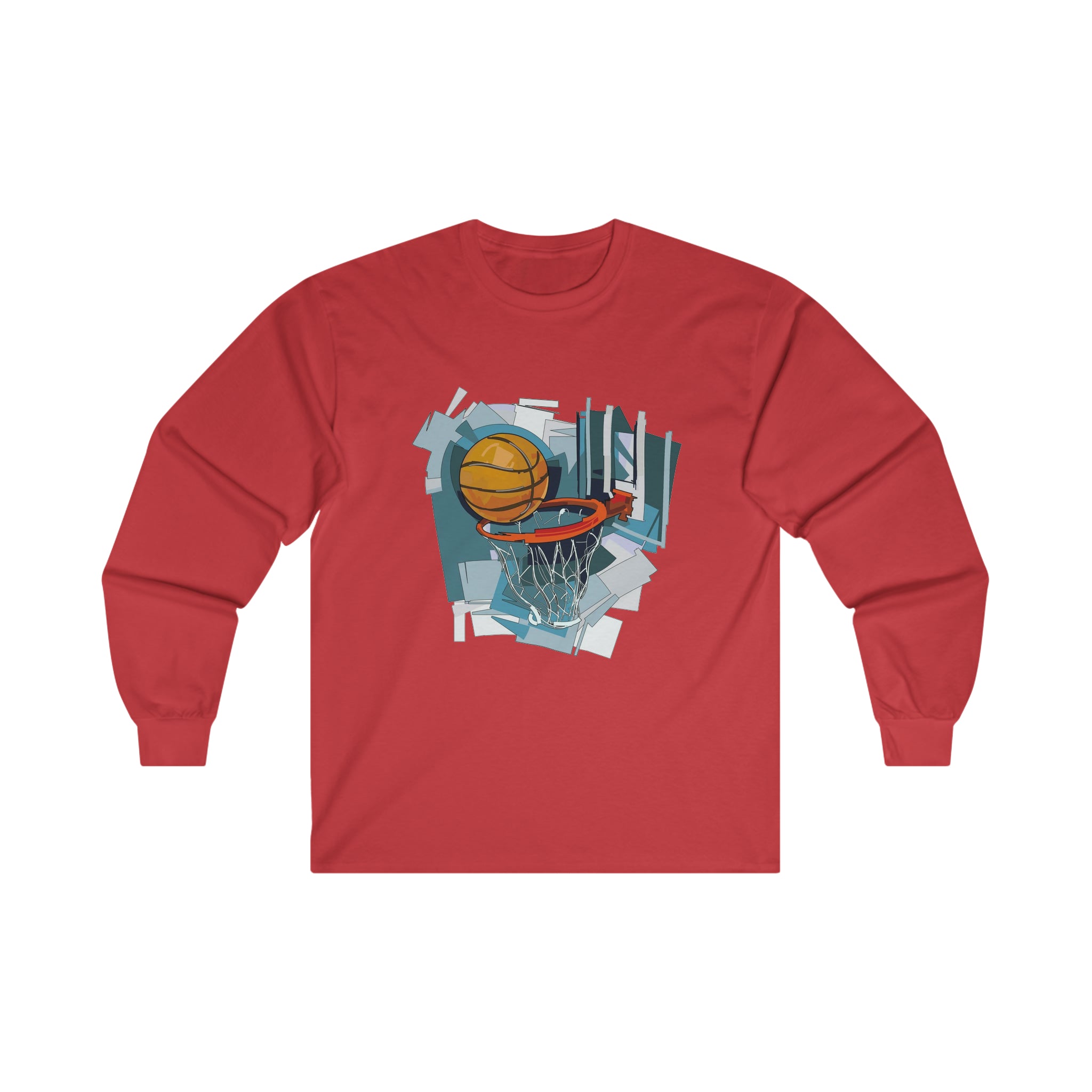 Basketball & Rim Long Sleeve Tee