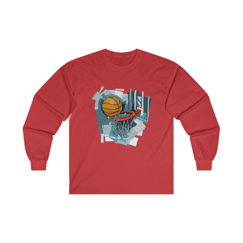 Basketball & Rim Long Sleeve Tee