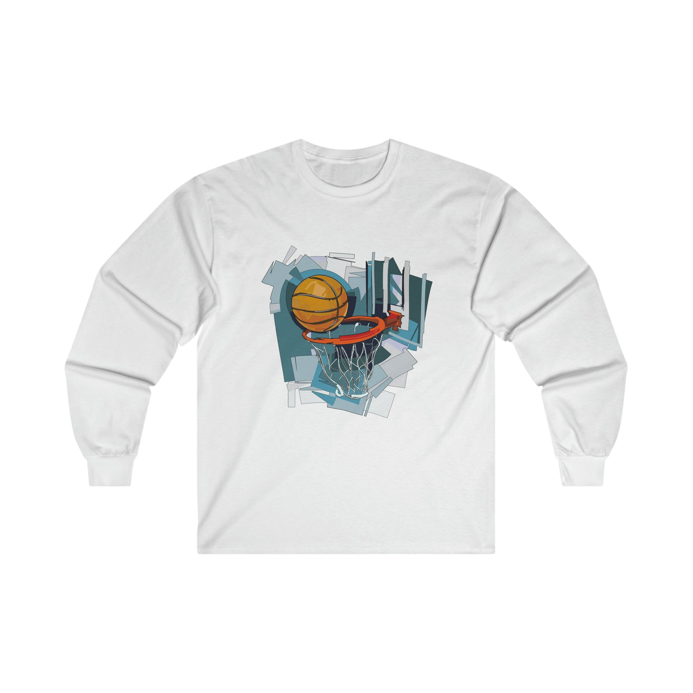 Basketball & Rim Long Sleeve Tee