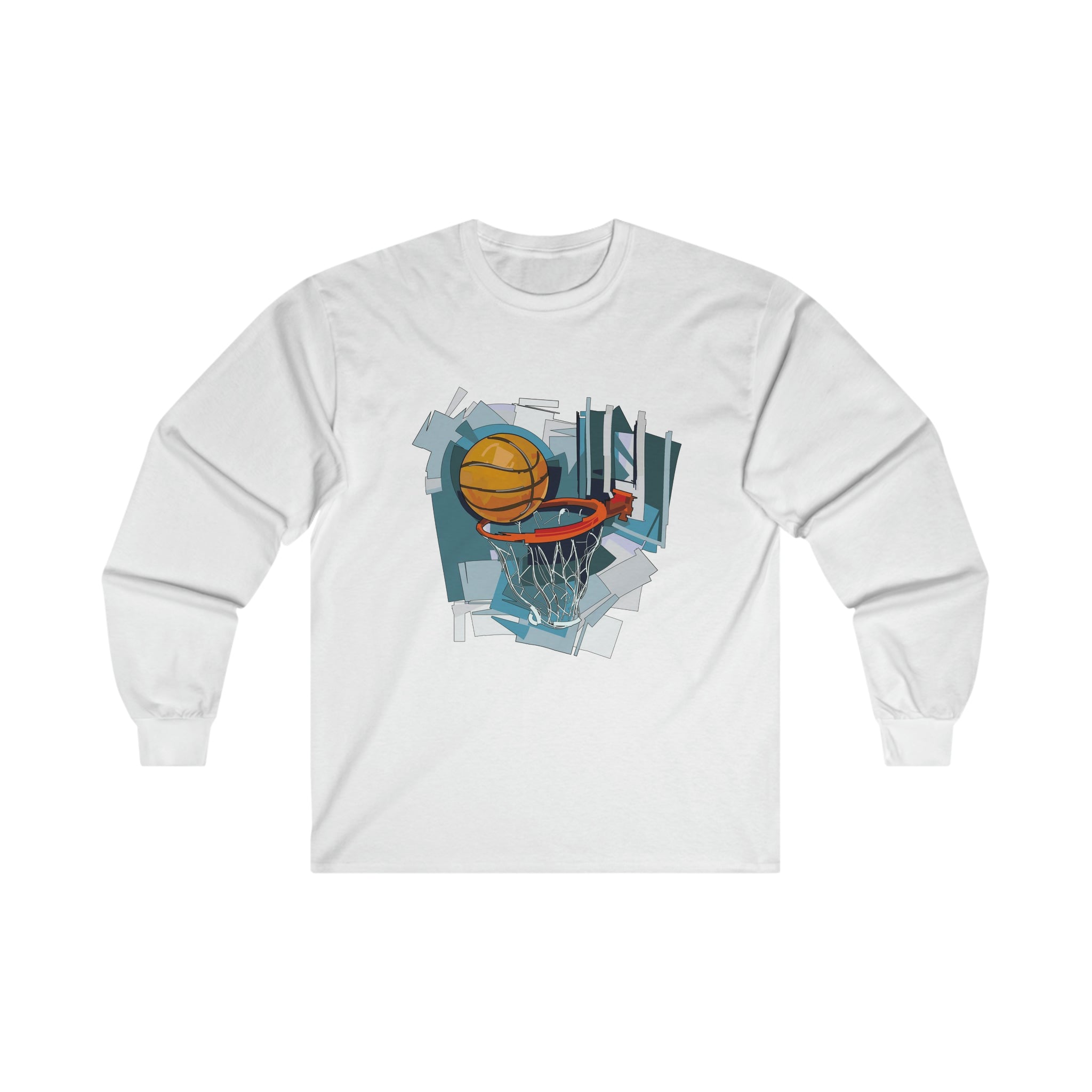 Basketball & Rim Long Sleeve Tee