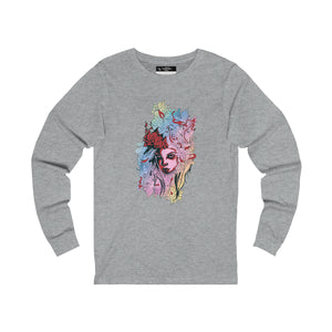 Ladies Long Sleeve Pink Flowerbead Tee