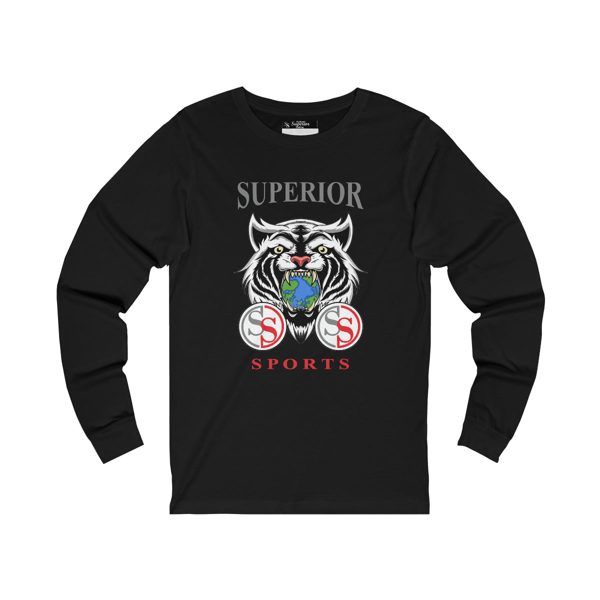 Men Long Sleeve White Tiger SS Tee