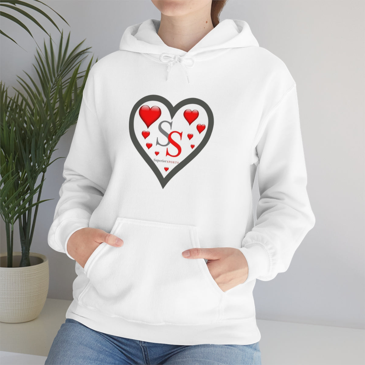 Ladies Hoodie Double Hearts