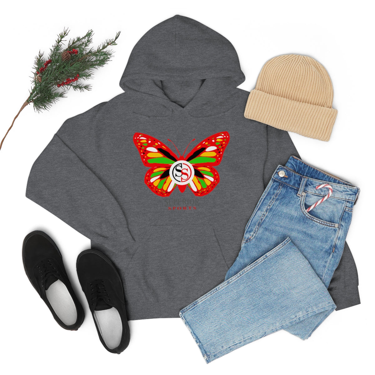 Ladies Hoodie Colorful Butterfly