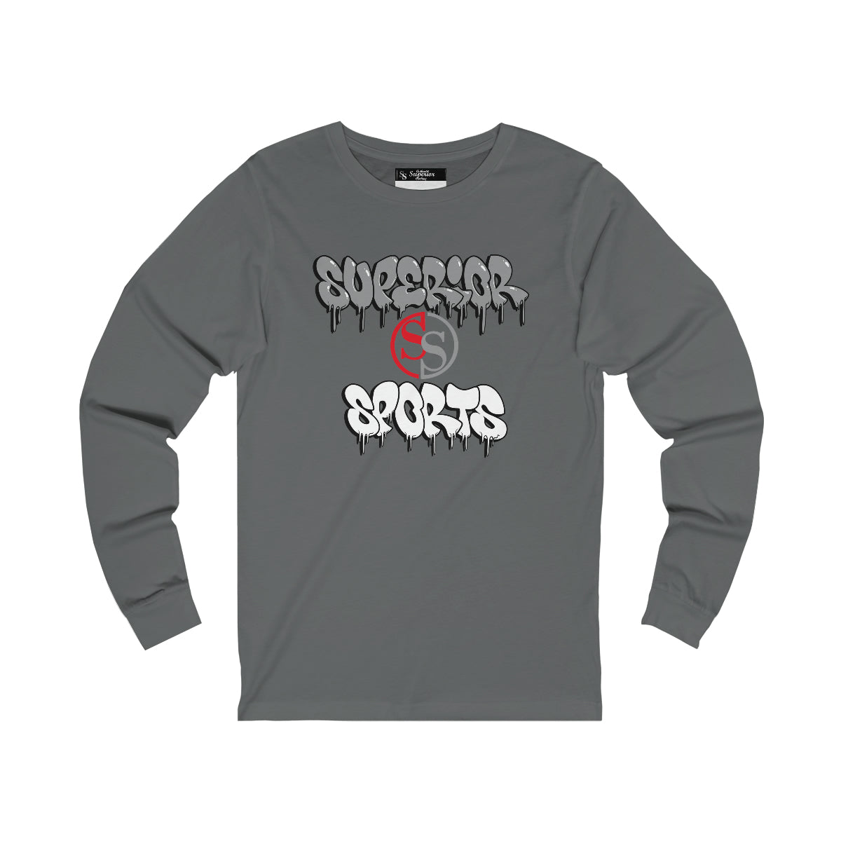 Men Long Sleeve Ghoulish Gray SS Tee