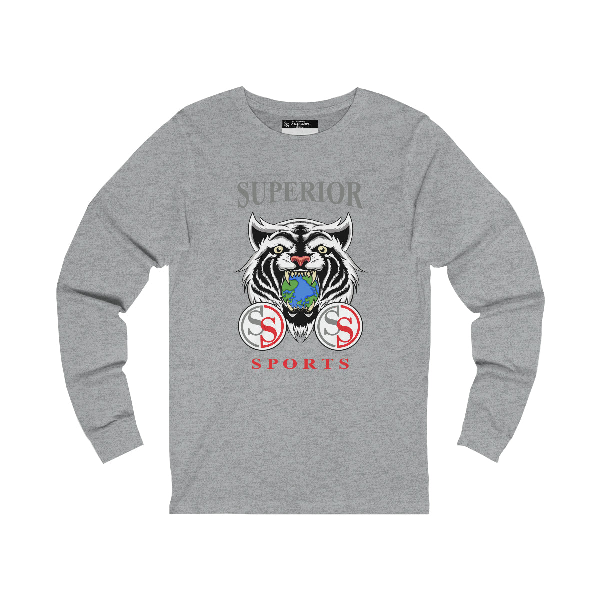 Men Long Sleeve White Tiger SS Tee