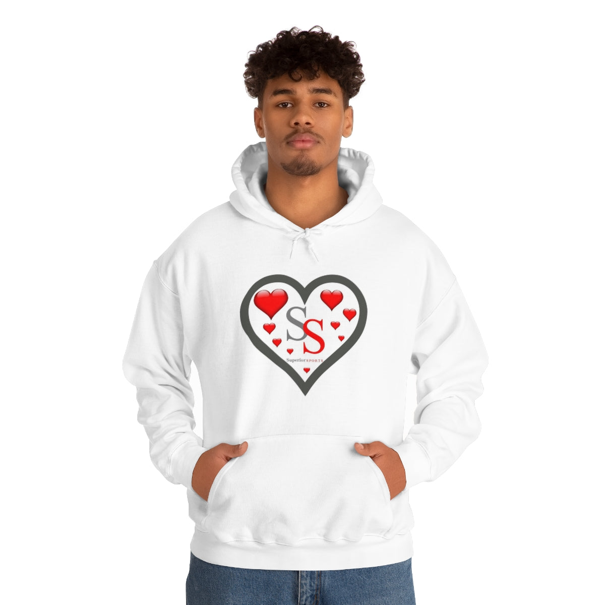 Ladies Hoodie Double Hearts