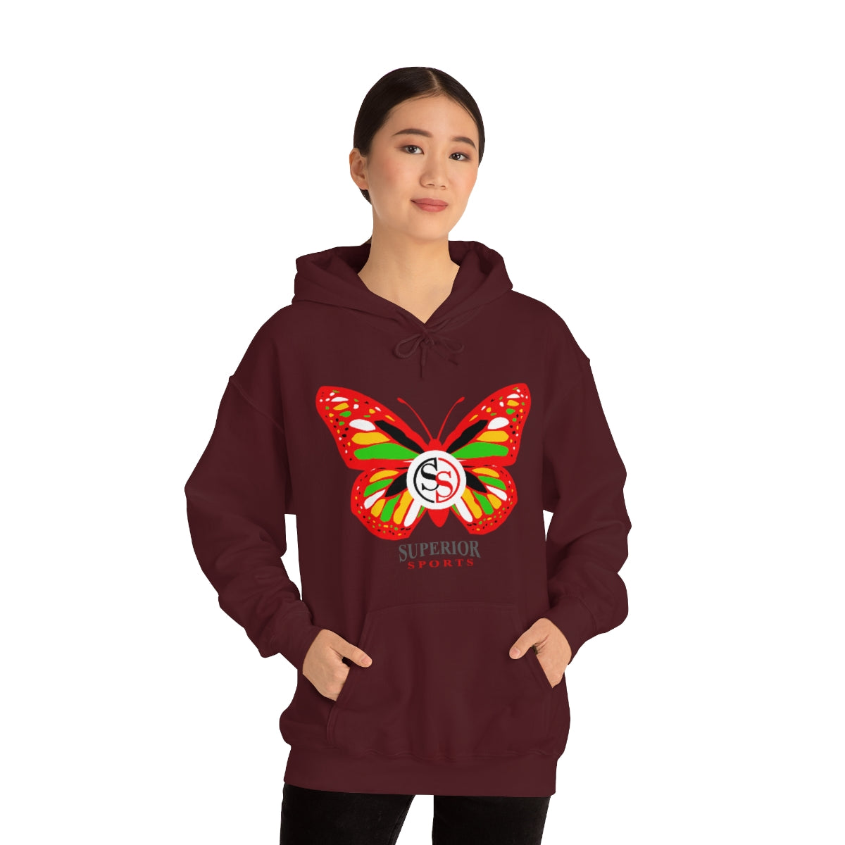 Ladies Hoodie Colorful Butterfly