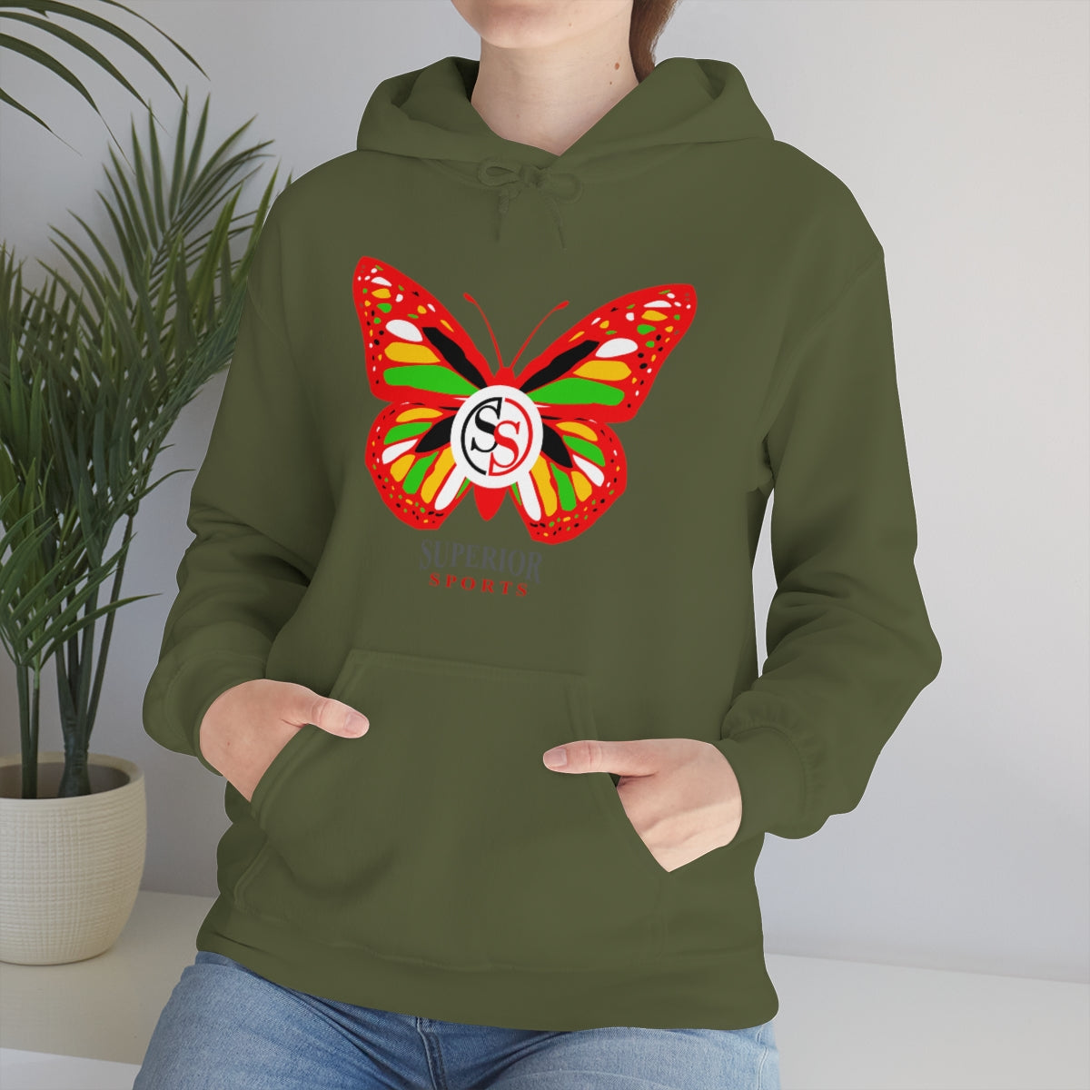 Ladies Hoodie Colorful Butterfly