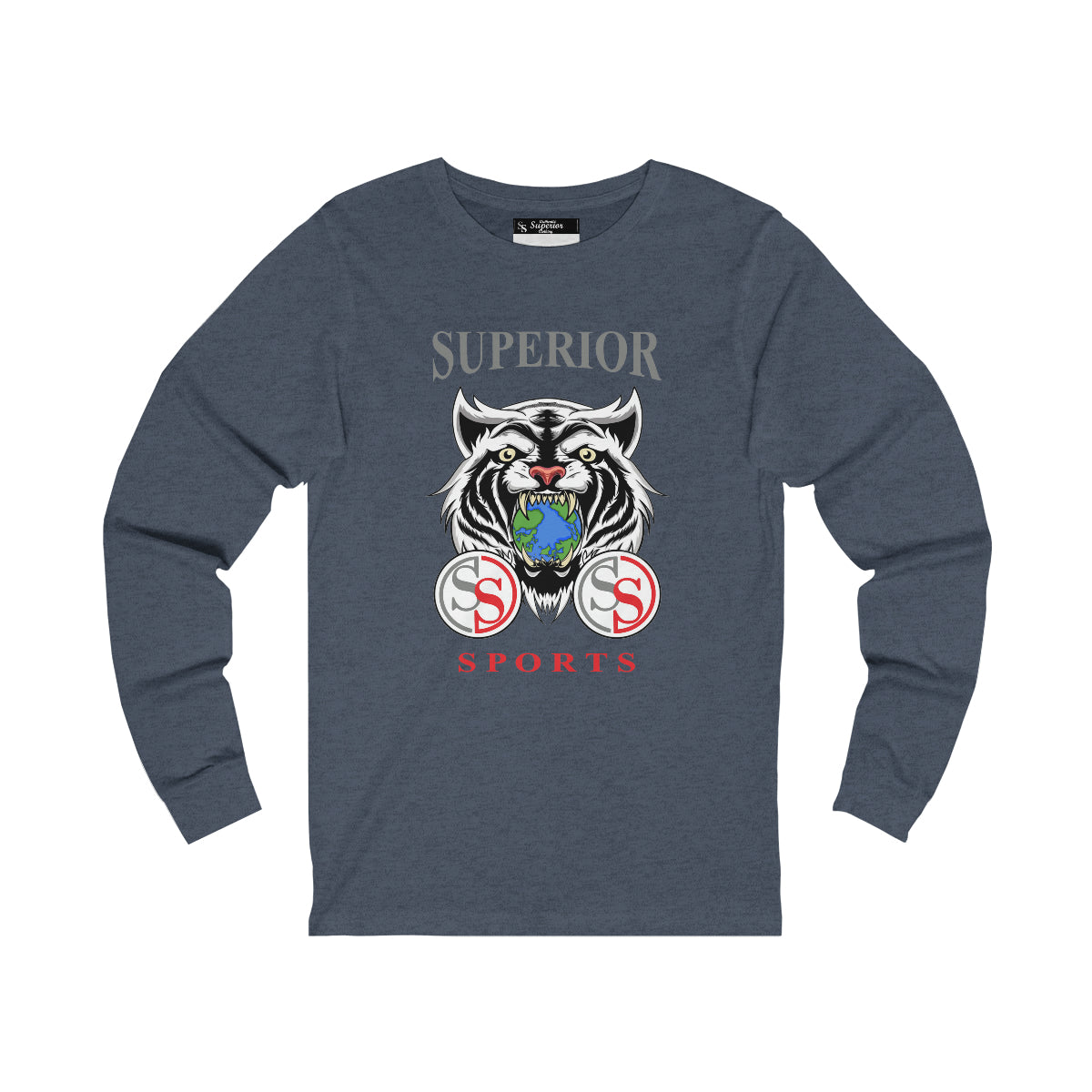 Men Long Sleeve White Tiger SS Tee
