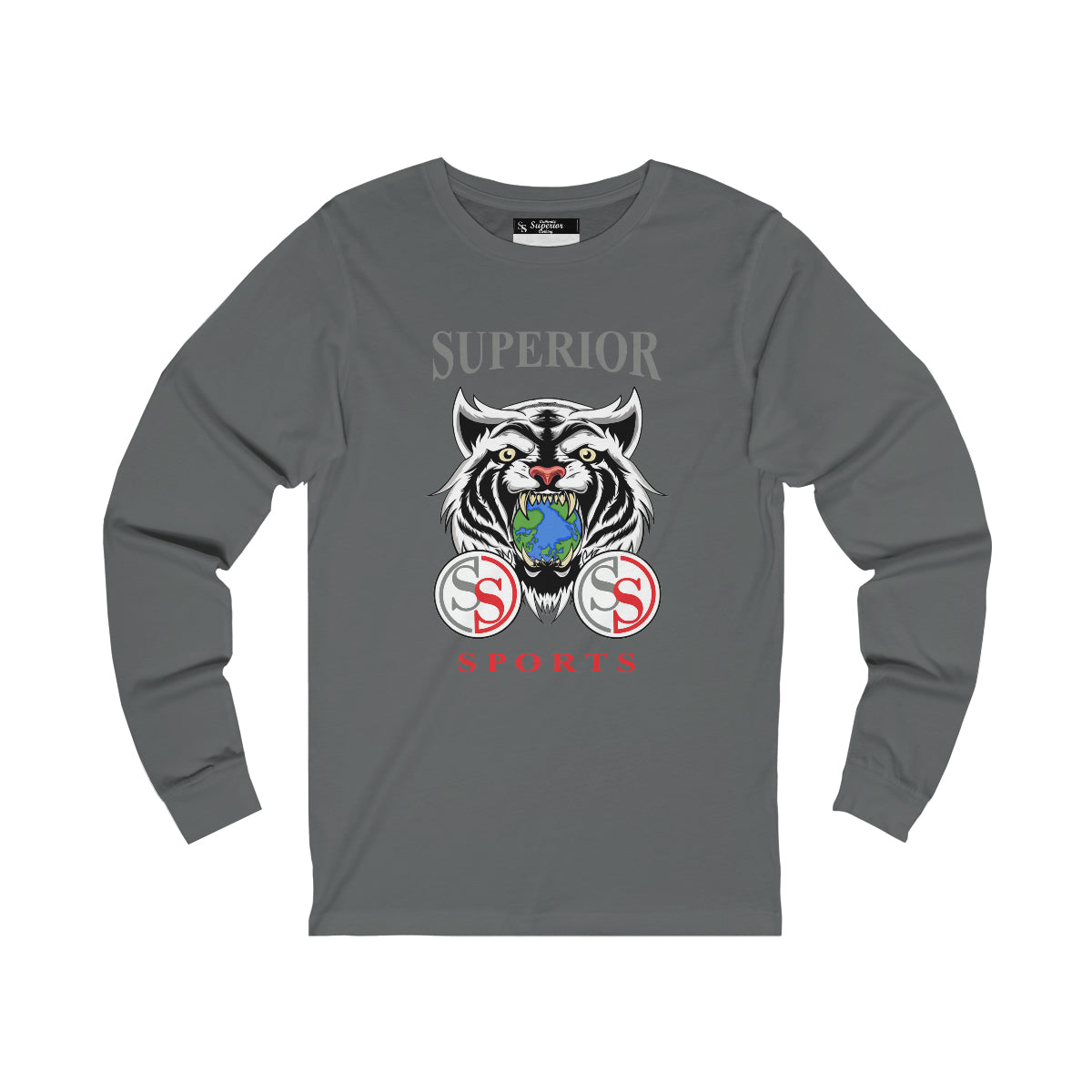 Men Long Sleeve White Tiger SS Tee