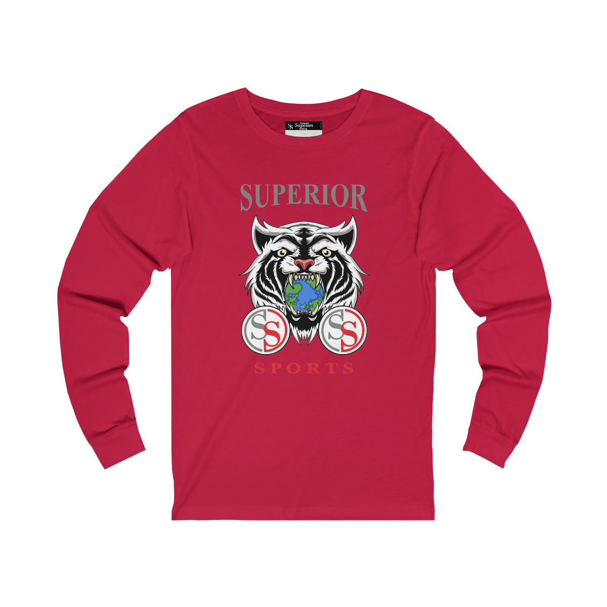 Men Long Sleeve White Tiger SS Tee