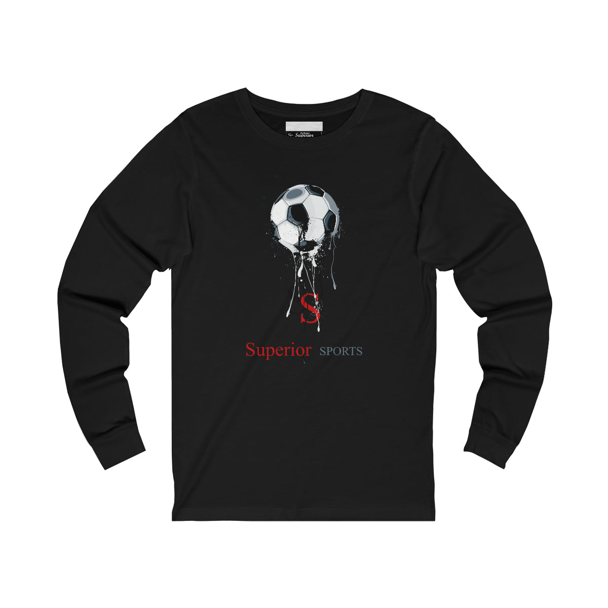 Men Long Sleeve Soccer Ball 2 Drip Tee