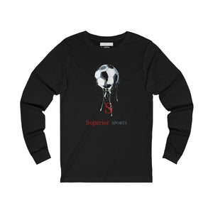 Men Long Sleeve Soccer Ball 2 Drip Tee