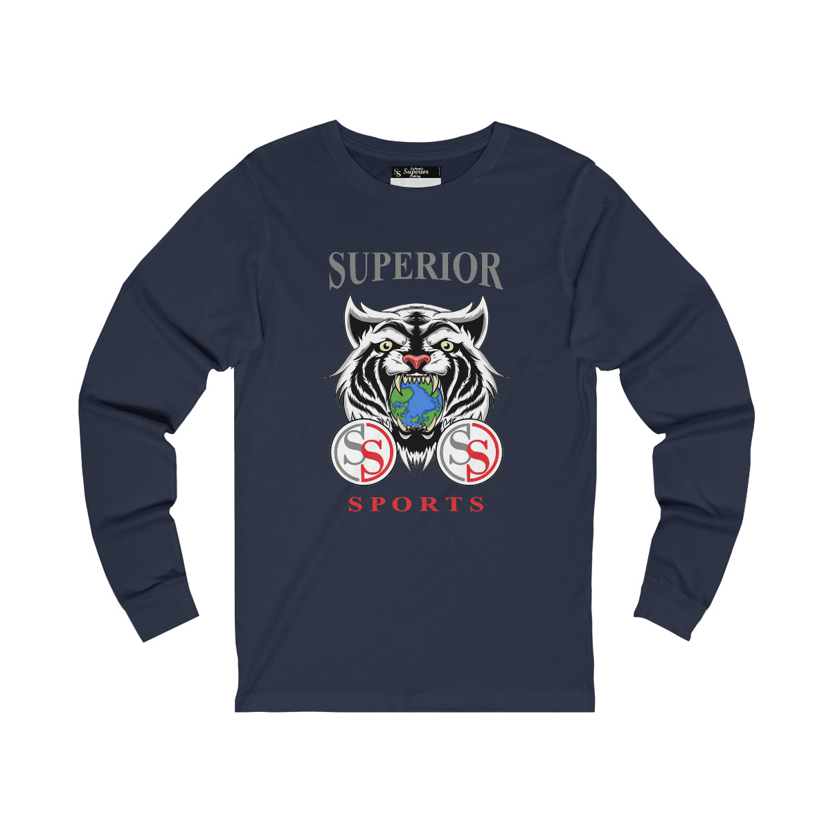 Men Long Sleeve White Tiger SS Tee