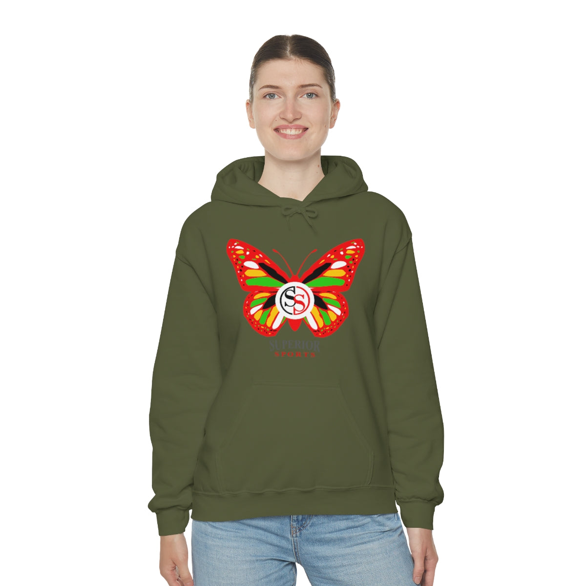 Ladies Hoodie Colorful Butterfly