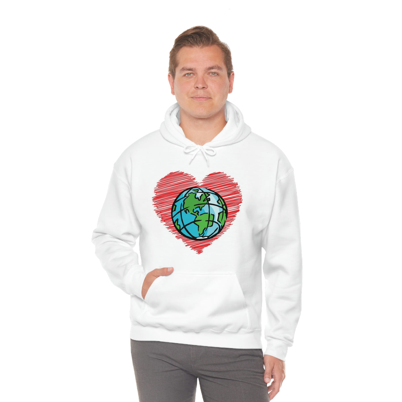 Ladies Hoodie Heart Globe Ladies