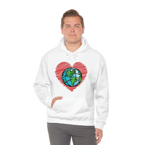 Ladies Hoodie Heart Globe Ladies