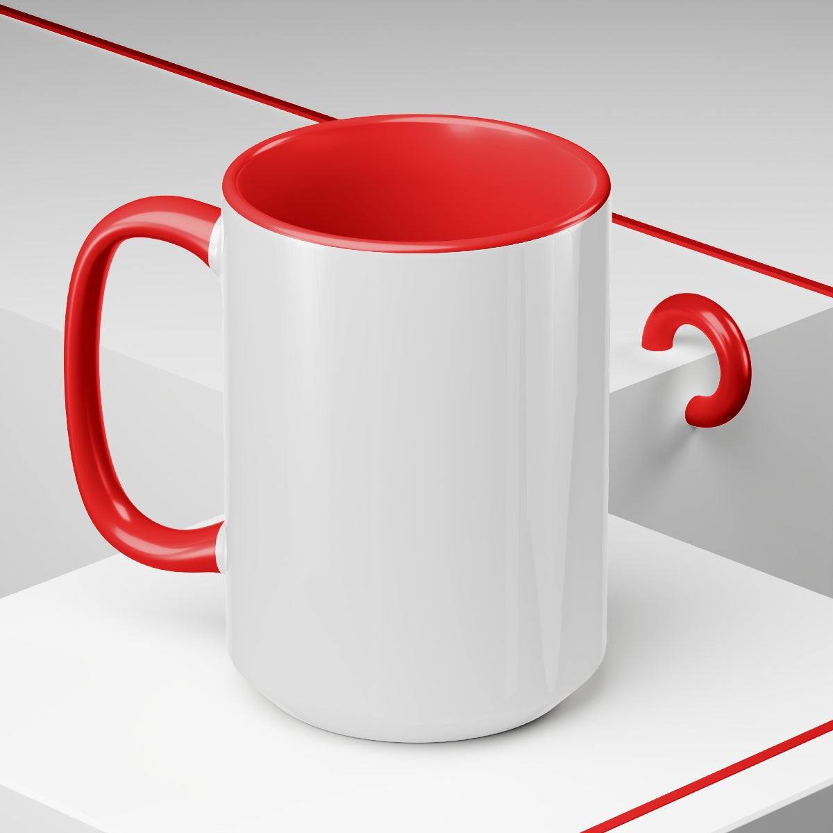 Two-Tone SS Coffee Mugs, 15oz