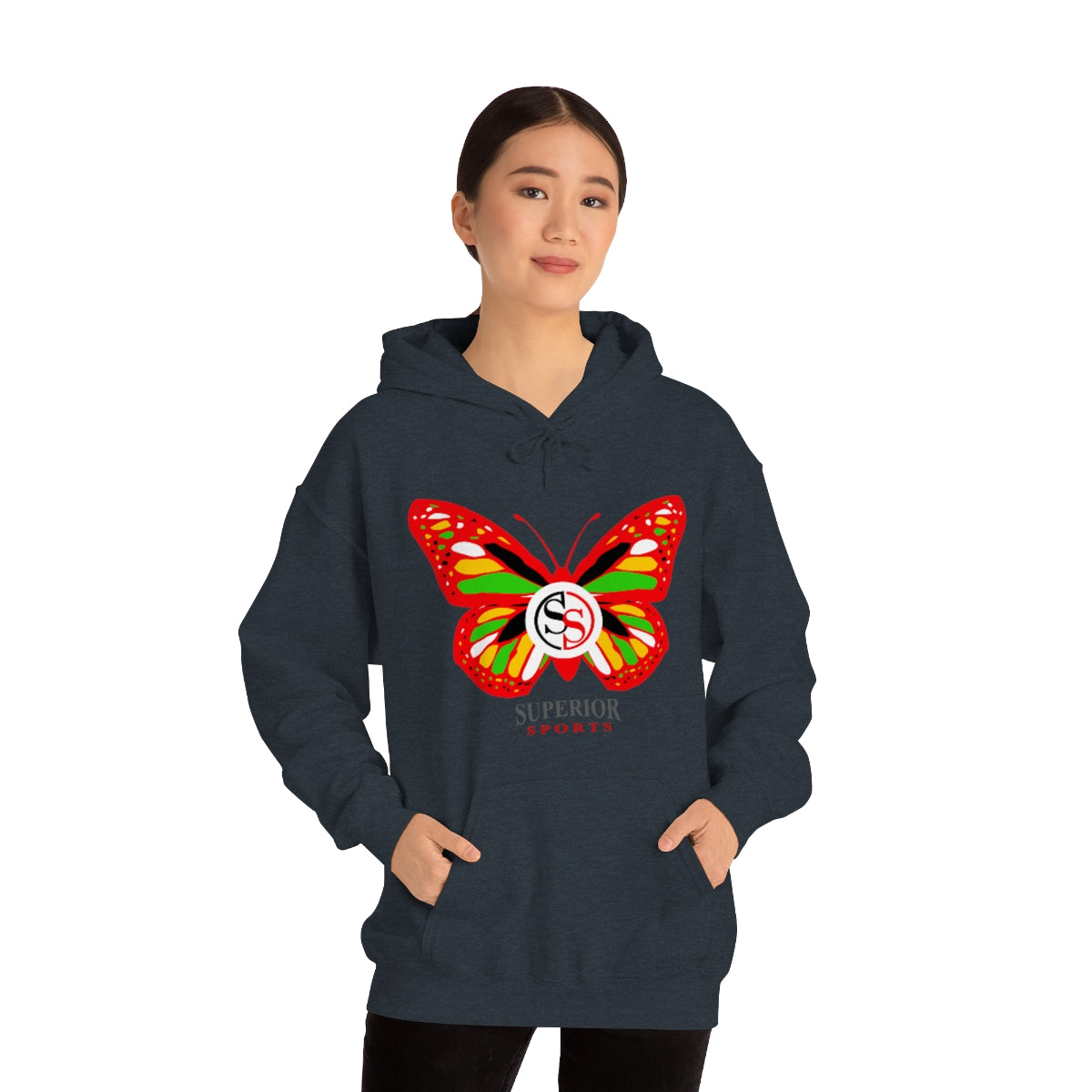 Ladies Hoodie Colorful Butterfly