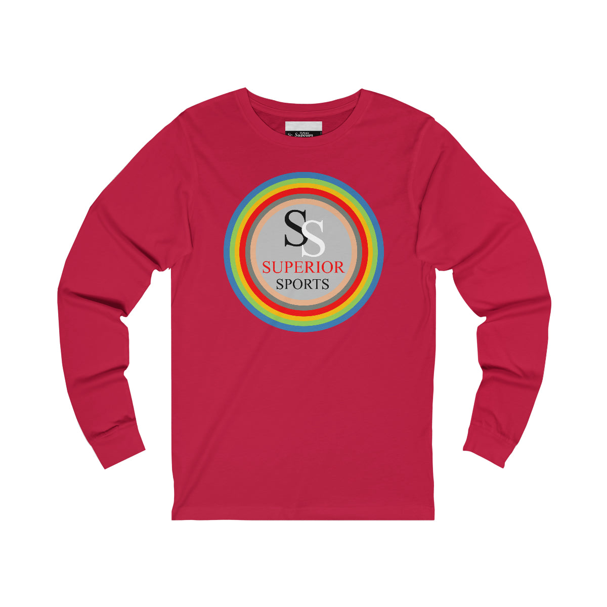 Men Long Sleeve Colorful Circles SS Tee