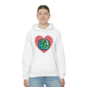 Ladies Hoodie Heart Globe Ladies