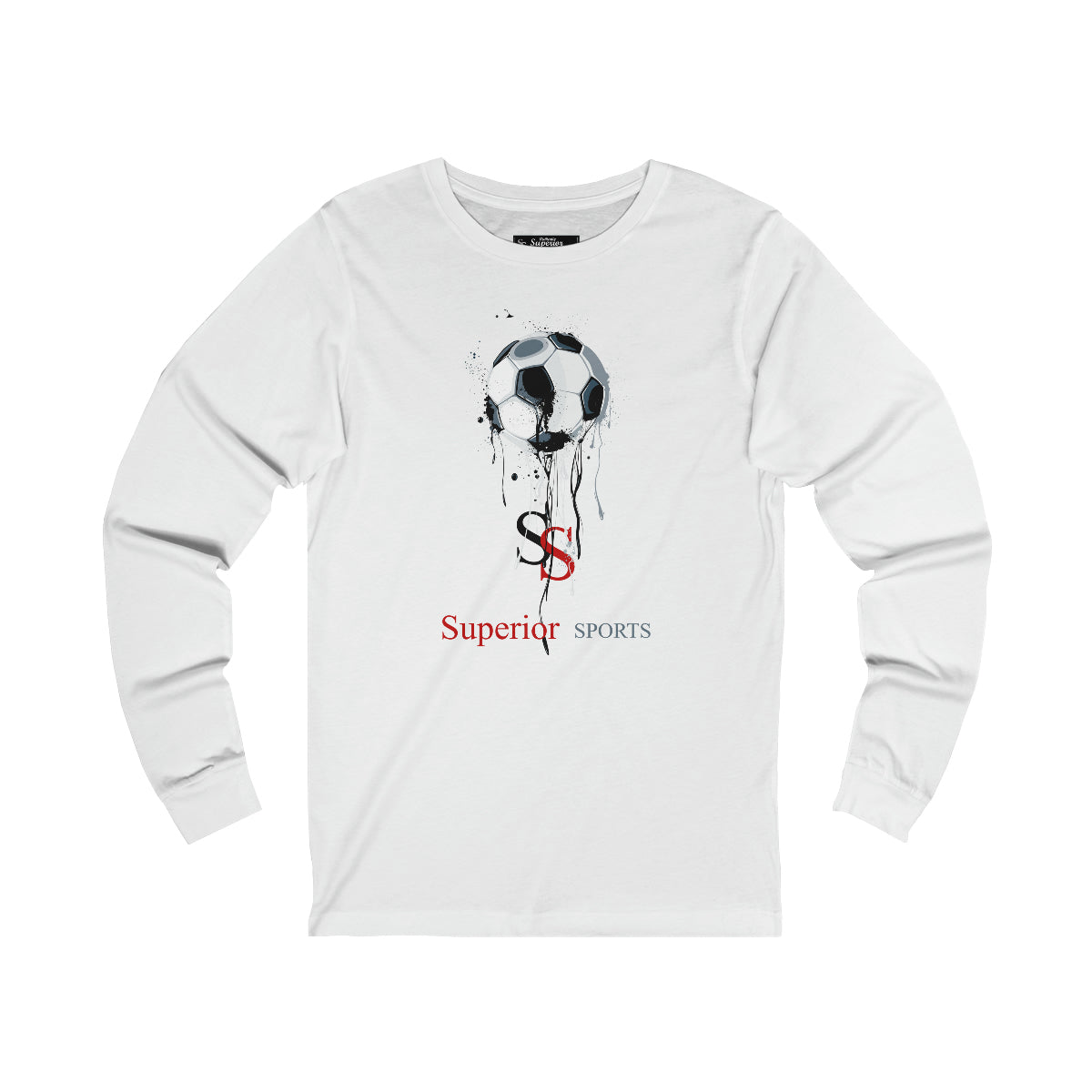 Men Long Sleeve Soccer Ball 2 Drip Tee