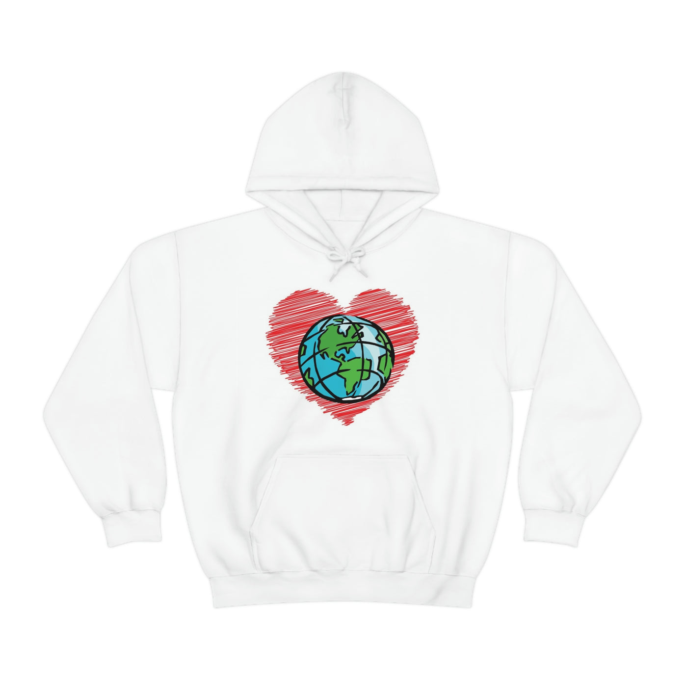 Ladies Hoodie Heart Globe Ladies