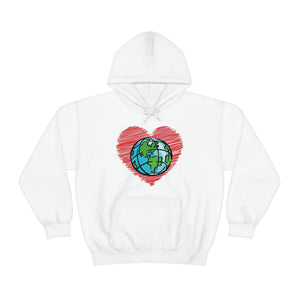 Ladies Hoodie Heart Globe Ladies