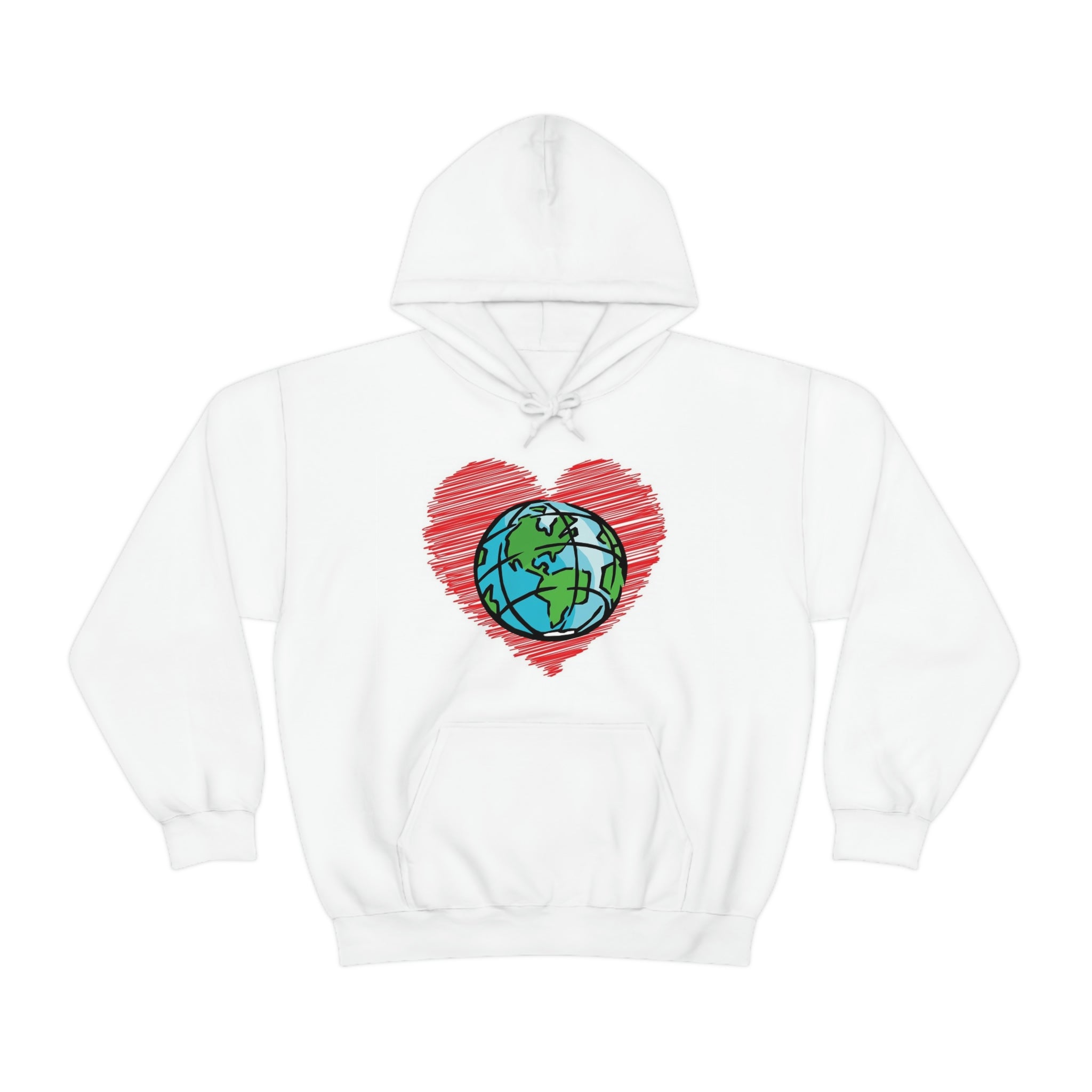 Ladies Hoodie Heart Globe Ladies