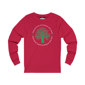 Ladies Long Sleeve Tree in black Tee
