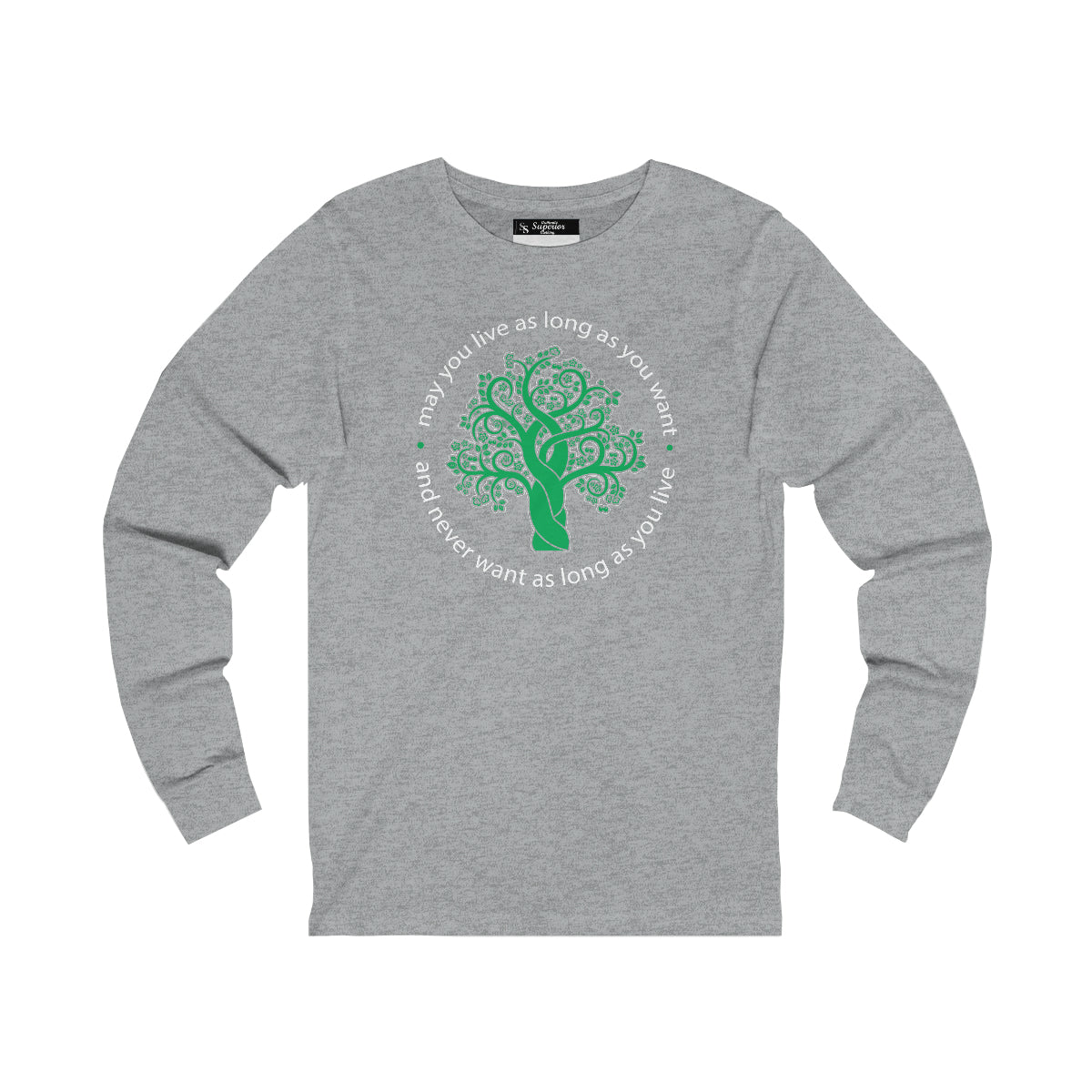 Ladies Long Sleeve Tree in black Tee