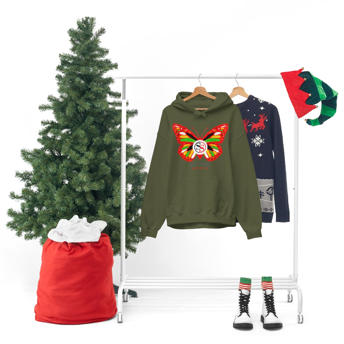 Ladies Hoodie Colorful Butterfly