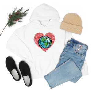 Ladies Hoodie Heart Globe Ladies