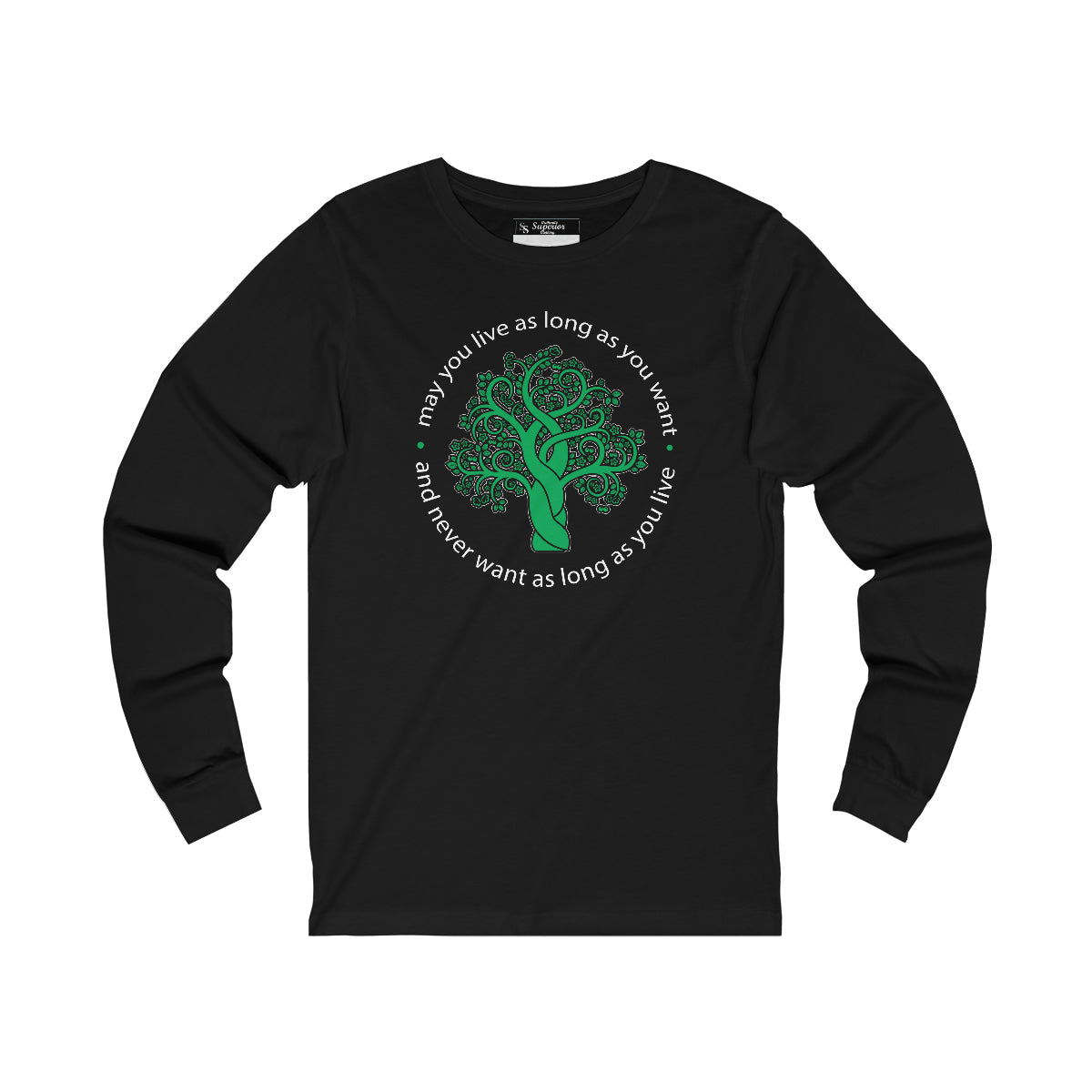 Ladies Long Sleeve Tree in black Tee