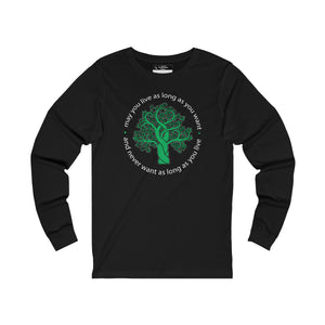 Ladies Long Sleeve Tree in black Tee