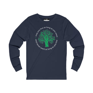 Ladies Long Sleeve Tree in black Tee
