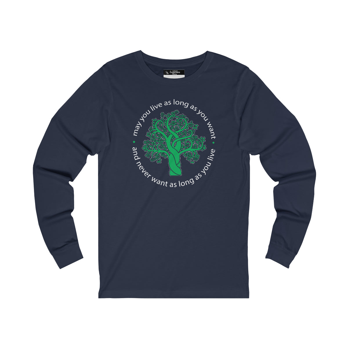 Ladies Long Sleeve Tree in black Tee