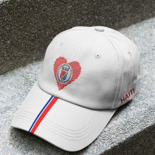 HAITI WHITE CAP WITH STRIPS