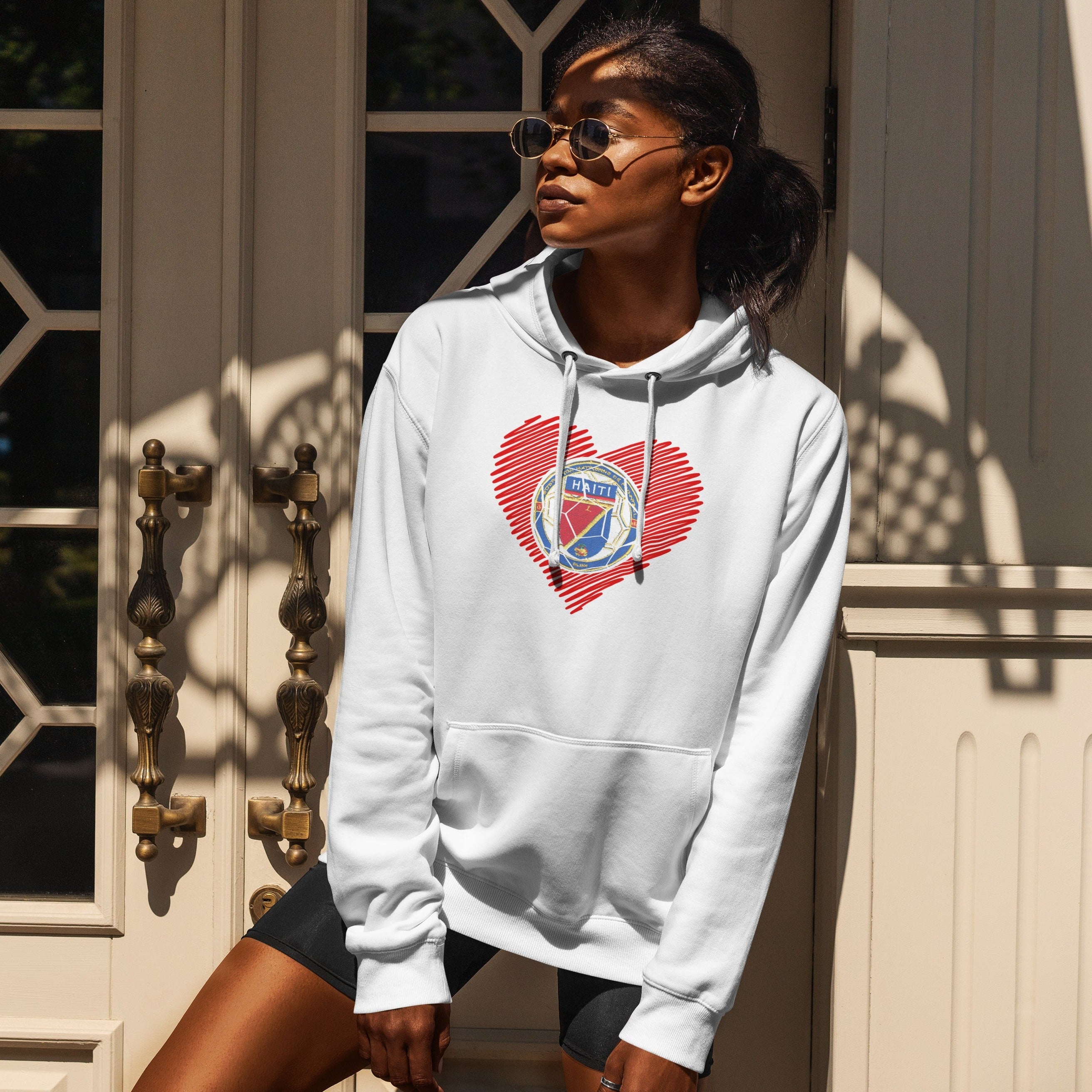 HAITI WOMEN HOODED SWEATSHIRT WHITE