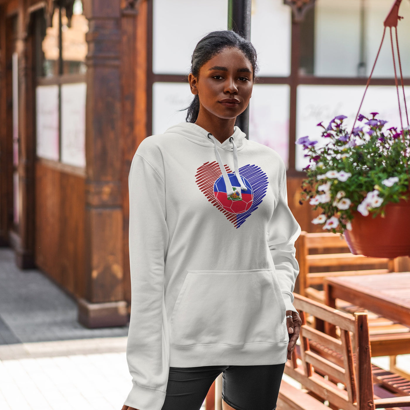 HAITI WOMEN HOODED SWEATSHIRT WHITE