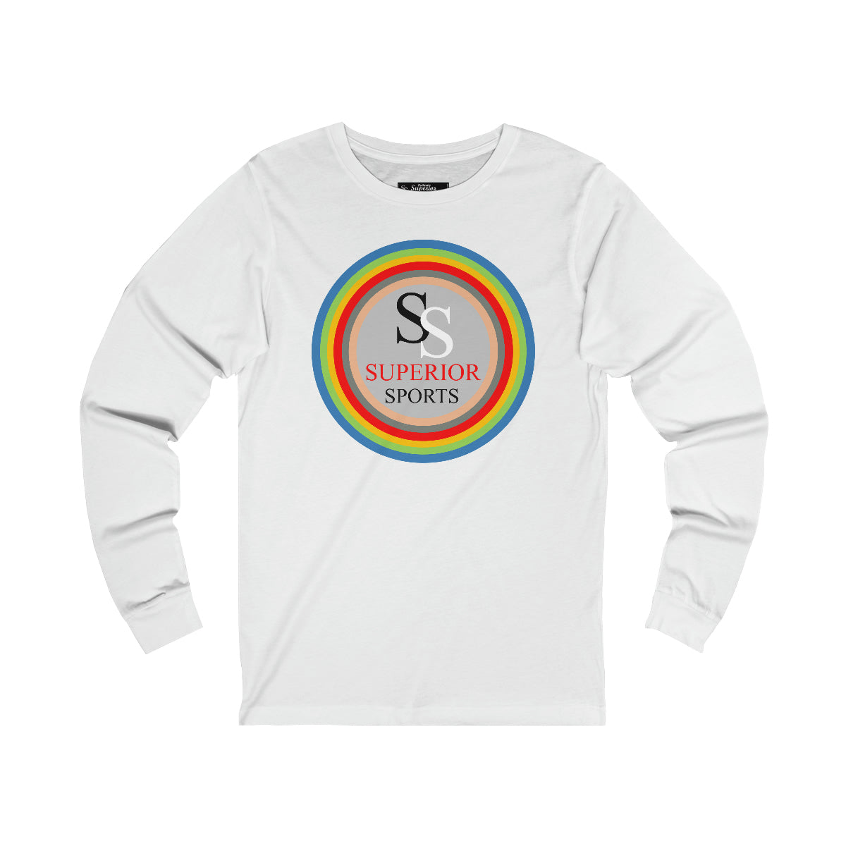 Men Long Sleeve Colorful Circles SS Tee