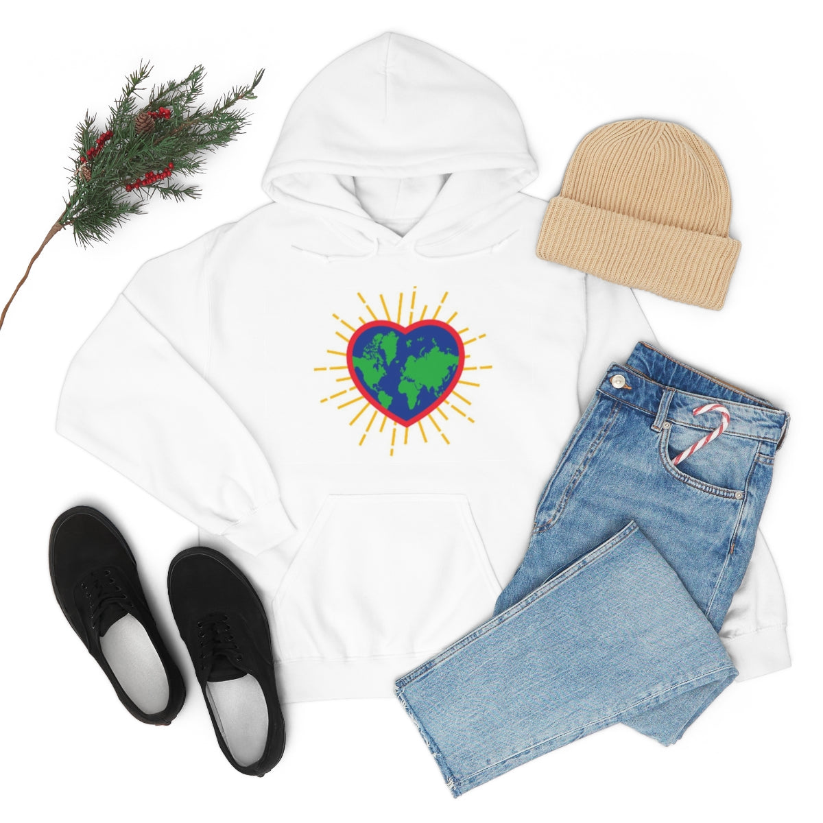 Ladies Hoodie Love Heart