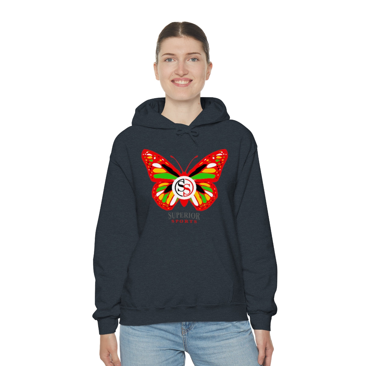 Ladies Hoodie Colorful Butterfly